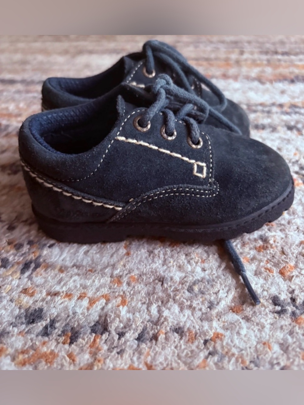 OshKosh B'gosh Black Suede Lace-Up Kids Dress Shoes